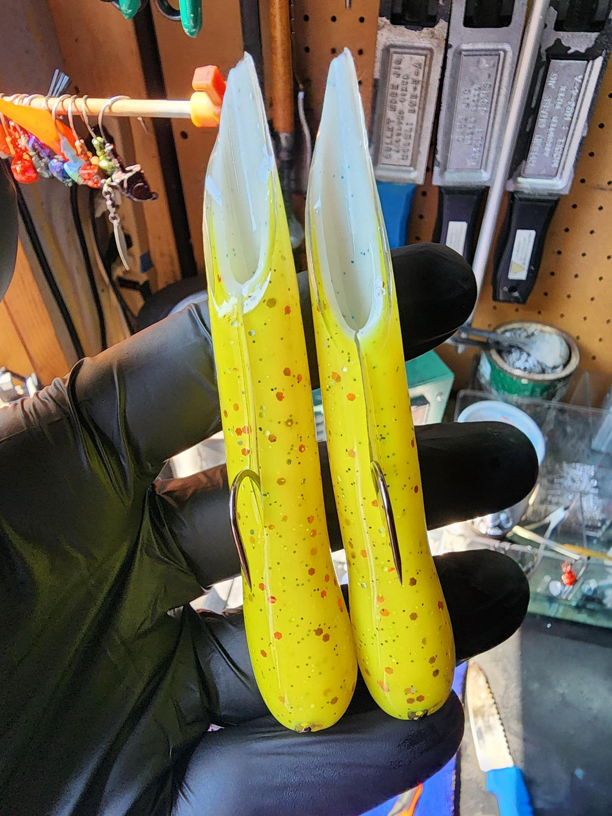 Clicker Tube Baits 2 Pack New Colors - Rattle Bass Jig for Calico Bass, Spotted Bay Bass | Handmad