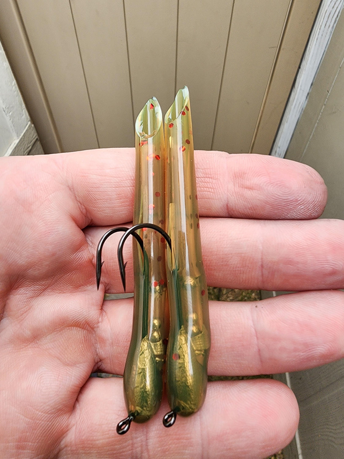 Clicker Tube Baits 2 Pack New Colors - Rattle Bass Jig for Calico Bass, Spotted Bay Bass | Handmad